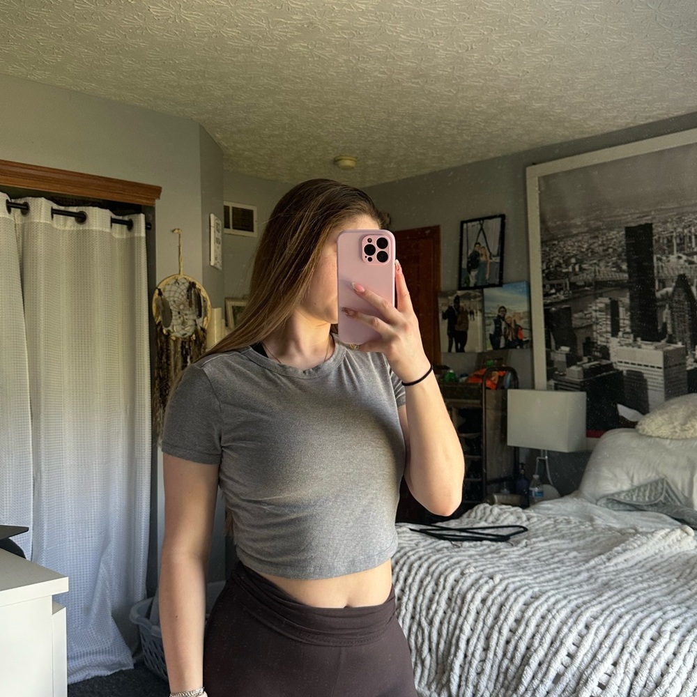 Gray Women's Crop Top